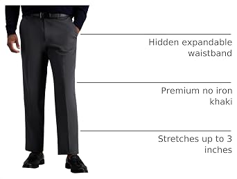 Haggar Men's Classic Fit Premium No Iron Khaki Pant