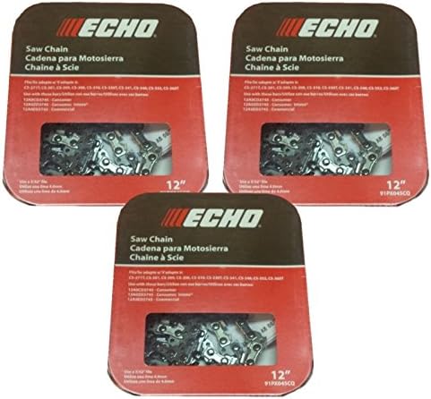 Set Of 3 Echo OEM 12" Chainsaw Chain 45 DL 3/8" .050" 91PX45CQ