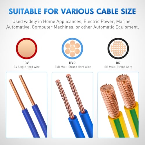 Image of Nilight 300PCS CE5 Closed End Crimp Terminal 12-10 Gauge Nylon Insulated Closed End Wire Cap Wire Connectors Crimp Cap Terminals Connectors for Automotive Car Truck Boats Marine Electrical Wiring