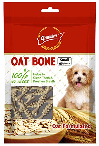 Image of Gnawlers DogsNCats Oat Bone, Healthy Dog Bone with Oat Flour, Prebiotic, Multi-Vitamins and Essential Oils, 25 in 1, 225gm, Pack of 10 Sold by DogsNCats