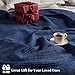 PHF 100% Cotton Waffle Weave Blanket King Size for Bed,Snag Proof Lightweight Breathable Throw for Couch,Great for Layering in Cold Weather,Machine Washable,Home Decor Gift-Navy Blue/Bright Blue