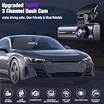 3 Channel 4K Dash Cam with 5GHz WiFi & APP Control, 4K/2.5K+1080P+1080P Front Inside and Rear, Triple Dash Camera with 64GB Card, G-Sensor, 24 Hours Parking Mode, Loop Recording, Night Vision - Image 3