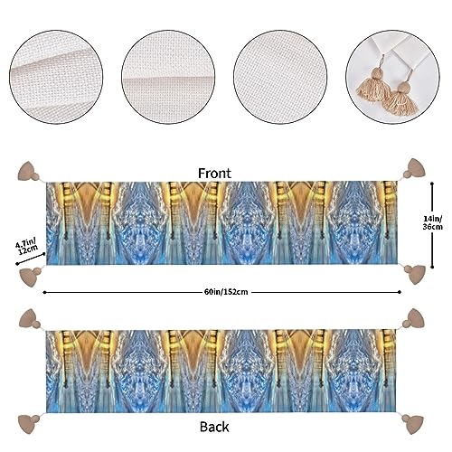 Chemin de table en macramé avec pompons faits main pour décoration de salle à manger - 5
