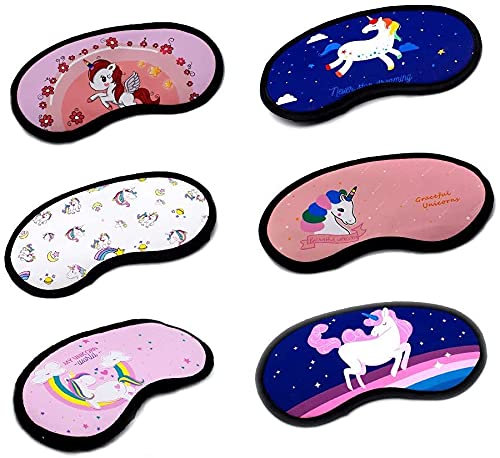 D's Paradise Kids Unicorn print Sleep Eye Mask With Cool Gel Pack For Travel Blindfold (Pack of4)