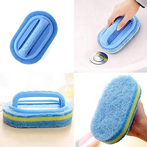 Miniatura 5 de KOKSI Cepillo de limpieza para baño, cocina, bañera, limpiador de inodoro, esponja de ducha multiusos, cepillo para fregar con mango ergonómico