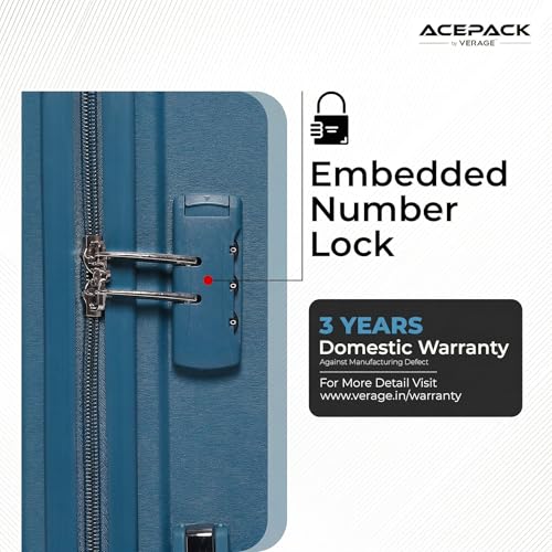 Image of ACEPACK by Verage Megatron Hard Side Polypropylene Luggage Large Check in 103L | Lightweight Unbreakable Suitcase Set with 360 Silent Spinner Wheels, Number Lock & Telescopic Handle