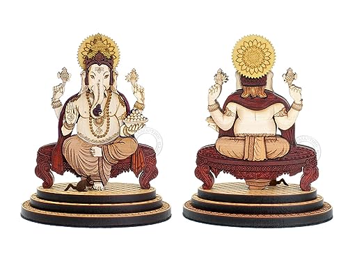 Estatua de Madera Lord Ganesha 9.5 cm miniatura 2