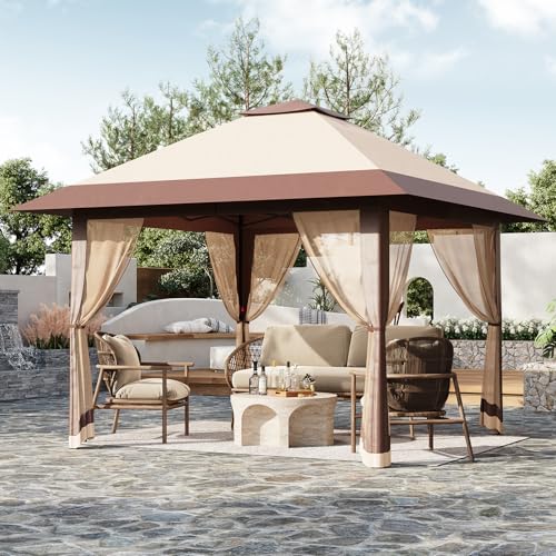 Carpa desplegable 4x4m Garvee con mosquitera lateral y techo doble regulable 8