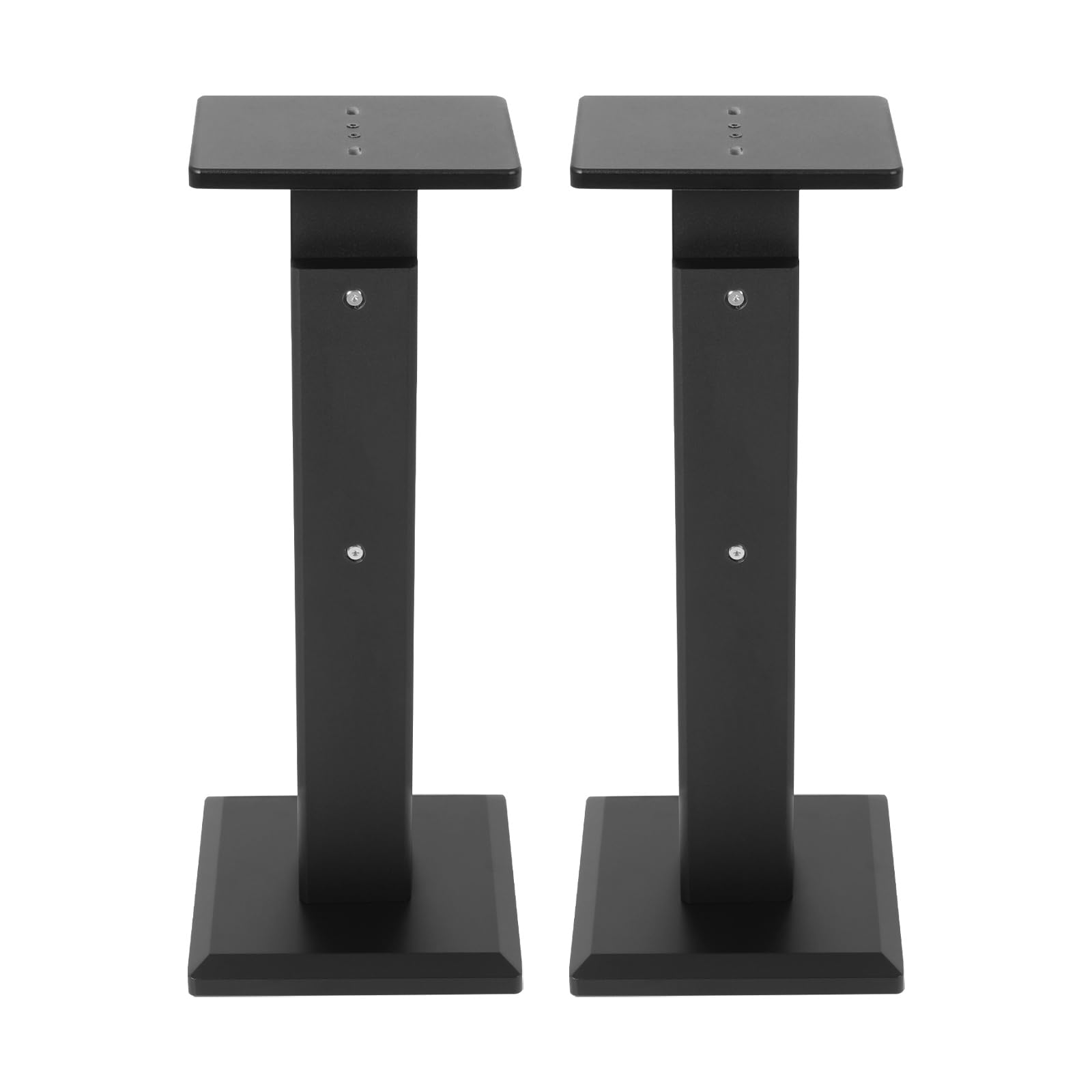2er-Set Lautsprecherständer, Ständer für Lautsprecher und Boxen, Ausziehbar, Lautsprechers Bodenständer, HiFi Rack, Höhenverstellbar für Satelliten, Universal Boxenständer bis 30 kg (Schwarz)