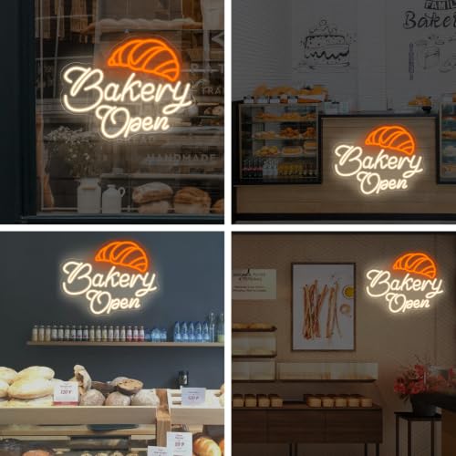 Image of Bakery Open Neon Sign Dessert Shop Business Bar Open Welcome Led Light