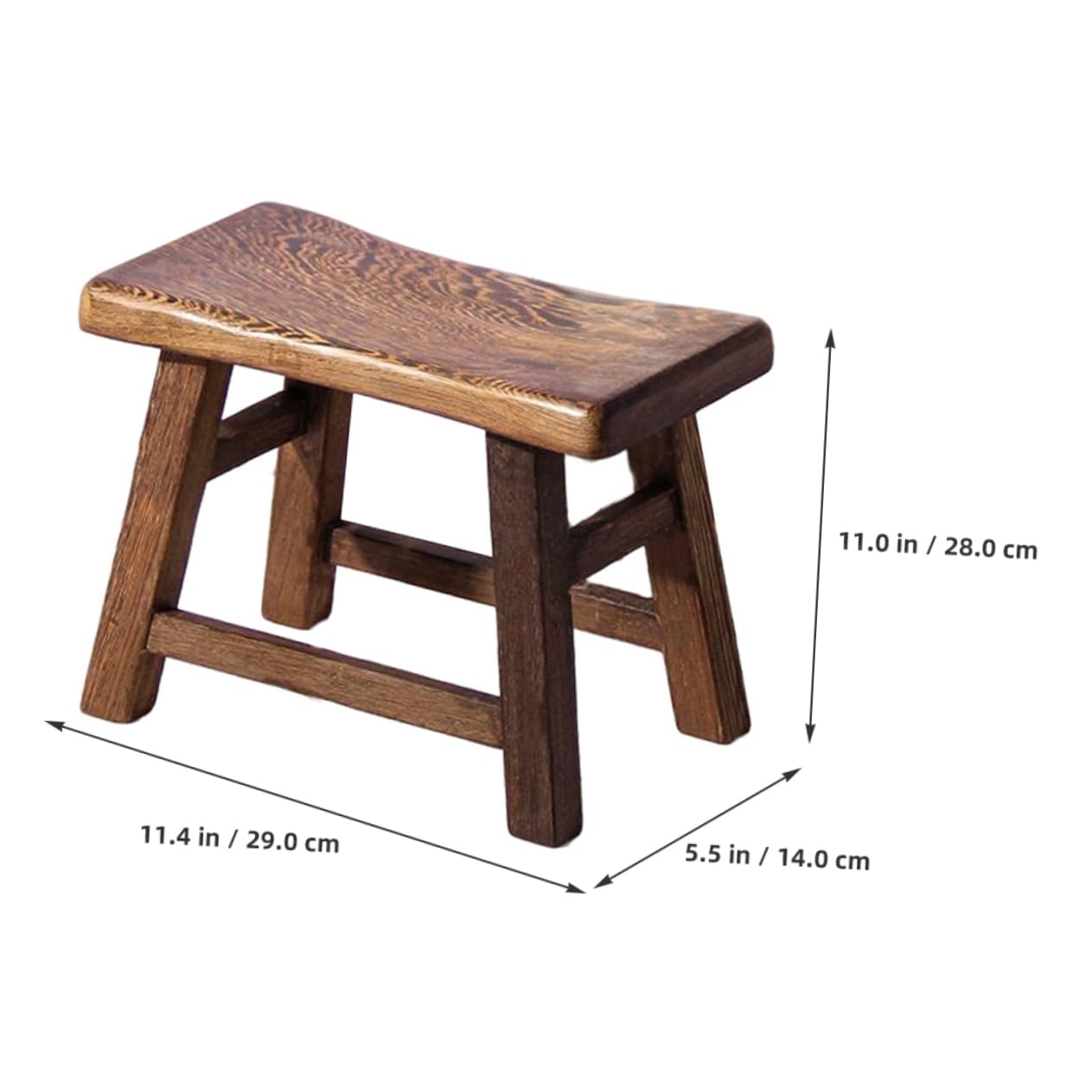 FAVOMOTO Lid Wood Children's Stool Wooden Foot Stool for Bathroom Living Room Kitchen Sturdy Portable Wing Design