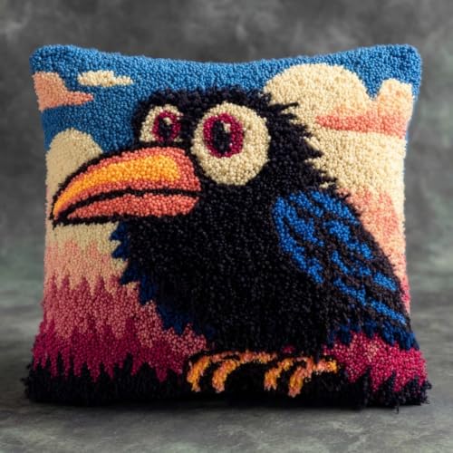 Kit de cojín de gancho de pestillo de cuervo y funda de almohada de 43x43cm