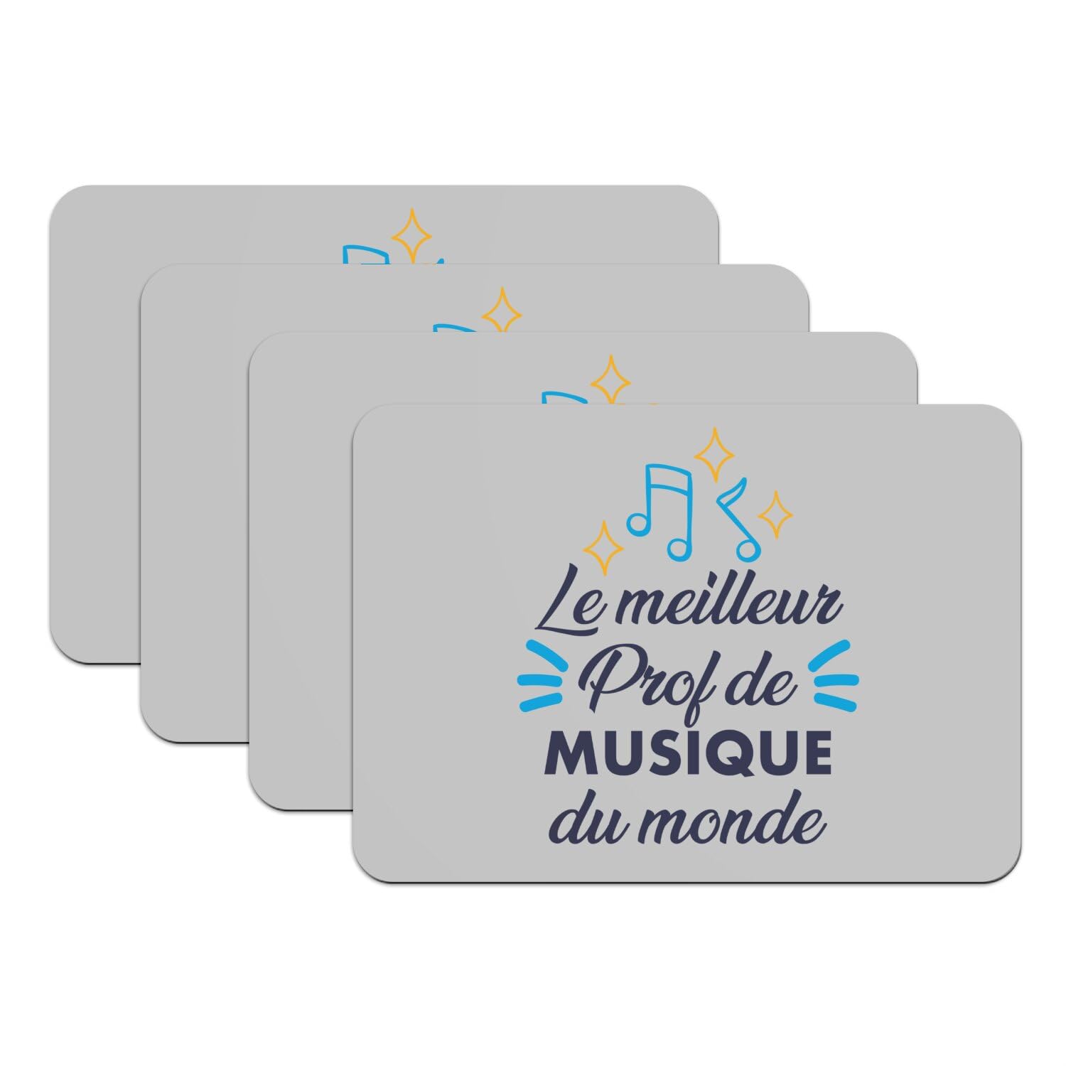Sets de table musique de qualite en caoutchouc gris grand format pour enseignant