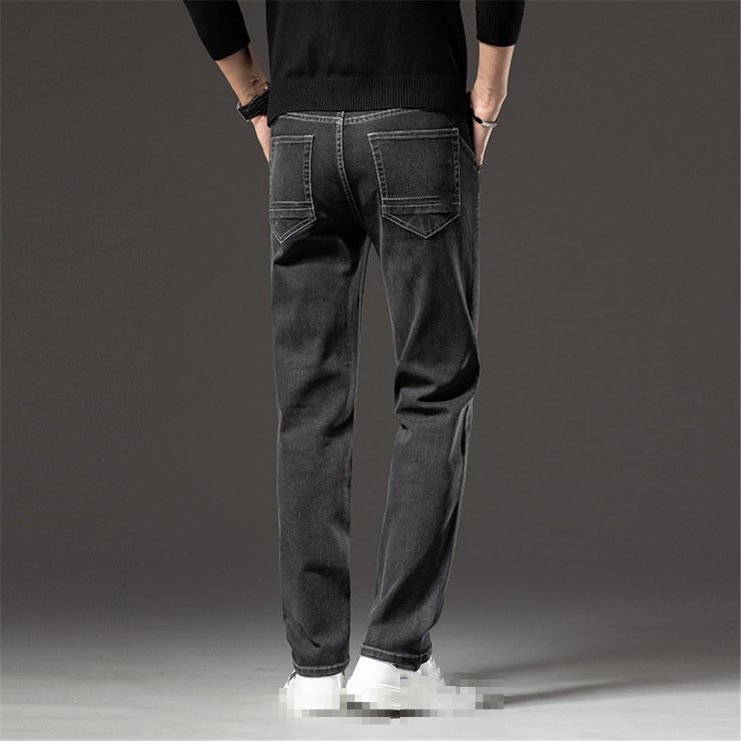 Vogrtcc Pantalones Vaqueros Ajustados para Hombre, Rectos, Informales, De Negocios, Elásticos, De Mezclilla