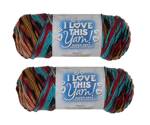 Image of Hobby Lobby Print I Love This Yarn, 406 Dakota, Set of 2 | 4 Medium Weight, 252 Yards Per Skien, For Crocheting & Knitting