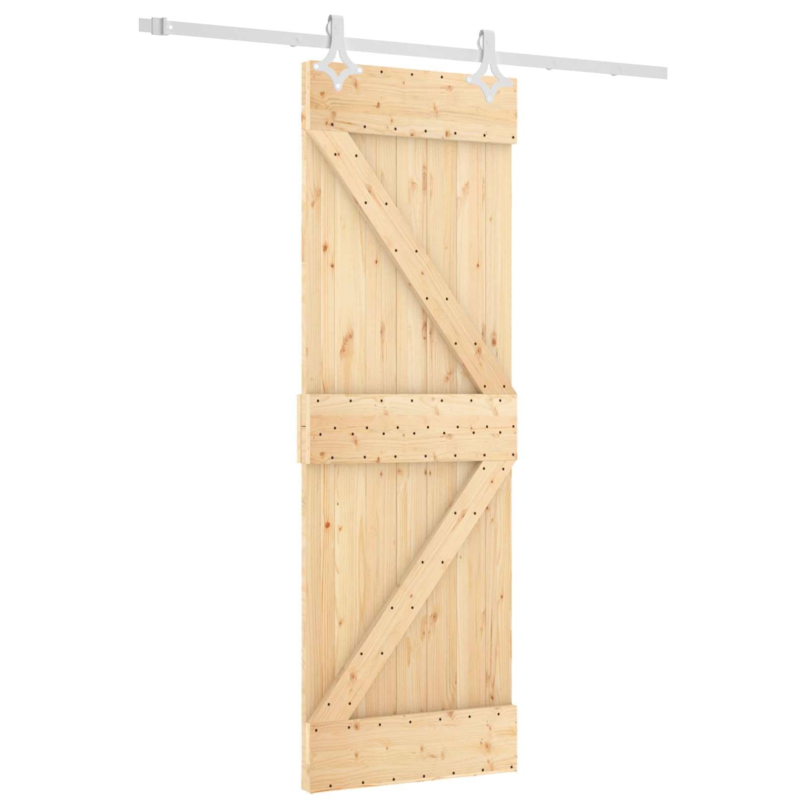 Puerta corredera 70 x 210 cm madera pino y blanco