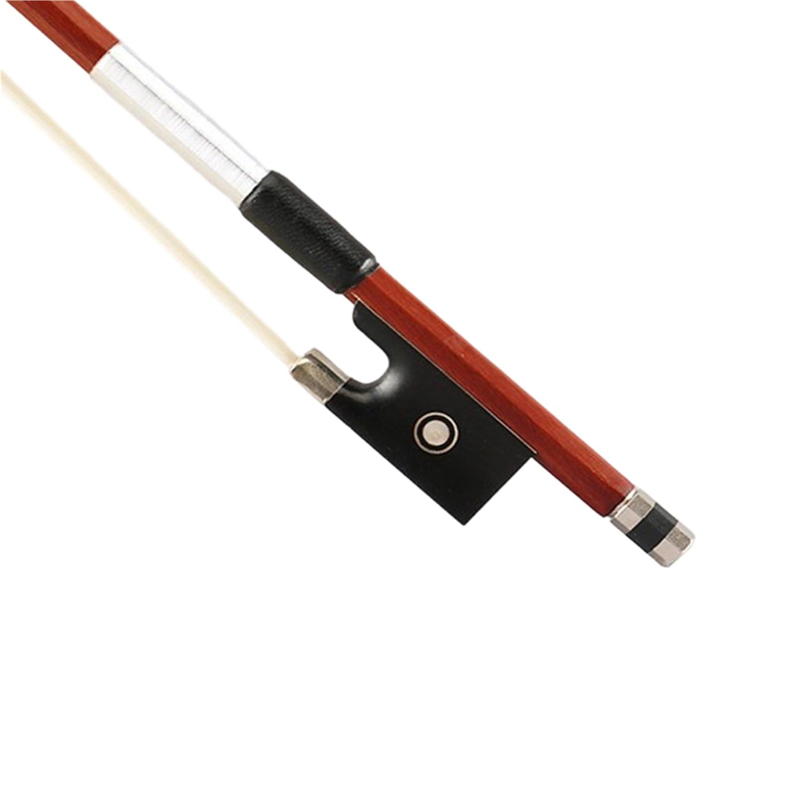 Musikliebhaber Geigenbogen Handgefertigter Mittlerer Achteckiger Violinbogen Aus Silberdraht 4/4 3/4 1/2 Natürliches Rosshaar Rotes Sandelholz(1/10)