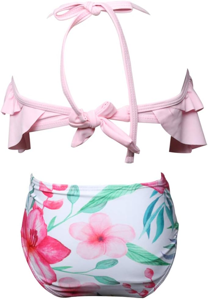 ガールズ キッズ 水着 2ピース ビキニセット フリル ファルバラ 水着 水着 US サイズ: 5-6 Years カラー: ピンク