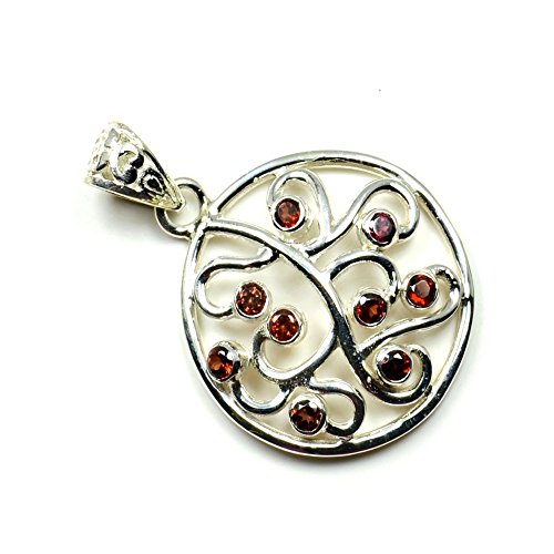 Collier Grenat Argent Anti-Ternissement - Pendentif Rond Confort Peau Sensible