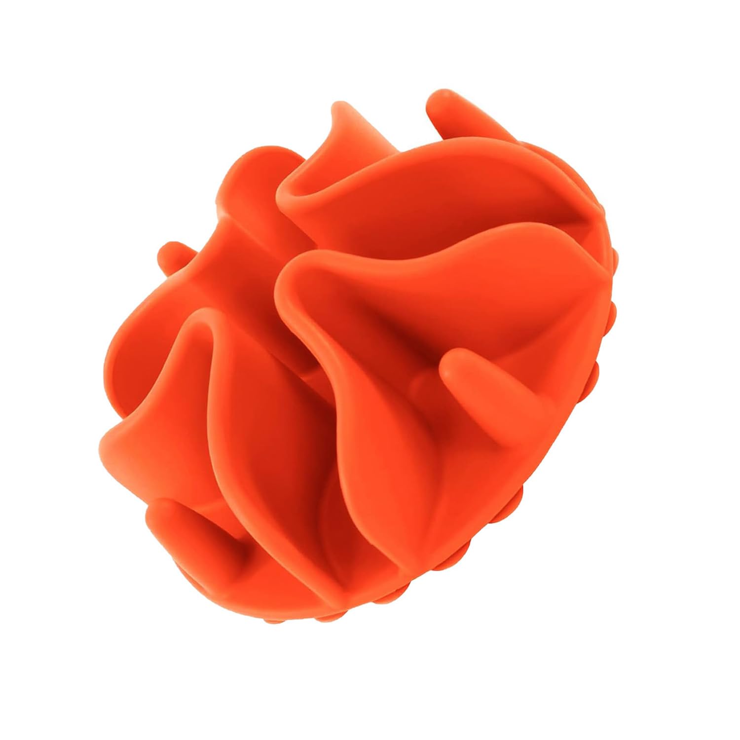 Slow Feeder Insert Silicone Dog Bowl Slow Feeder insert 12cm with Stong Suction Cups for Puppy Cat Bowls Slow Eating Bowls (Orange, M-12x12CM)