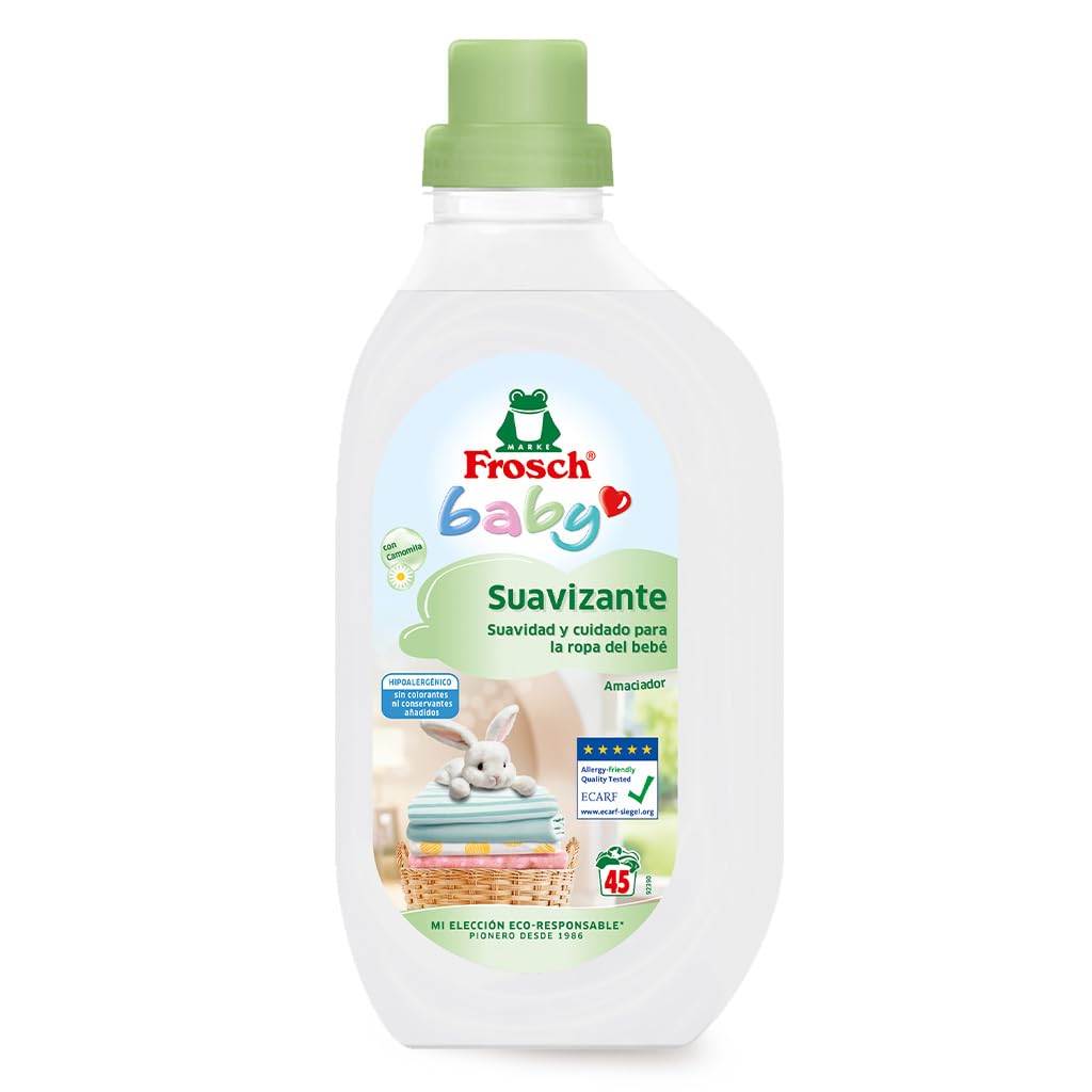 Frosch Baby - Suavizante Concentrado Liquido para Lavadora para Ropa de Bebé, Apto para Pieles Sensibles, Producto Ecológico y Hipoalergénico - Pack 8 x 900 ml