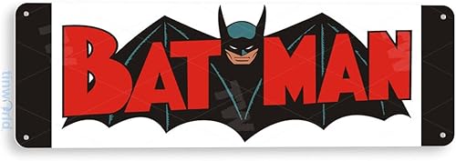 Tinworld Letrero de estaño Batman Retro Superhéroe Cómic de dibujos animados Batman Colección Bat Cave B109