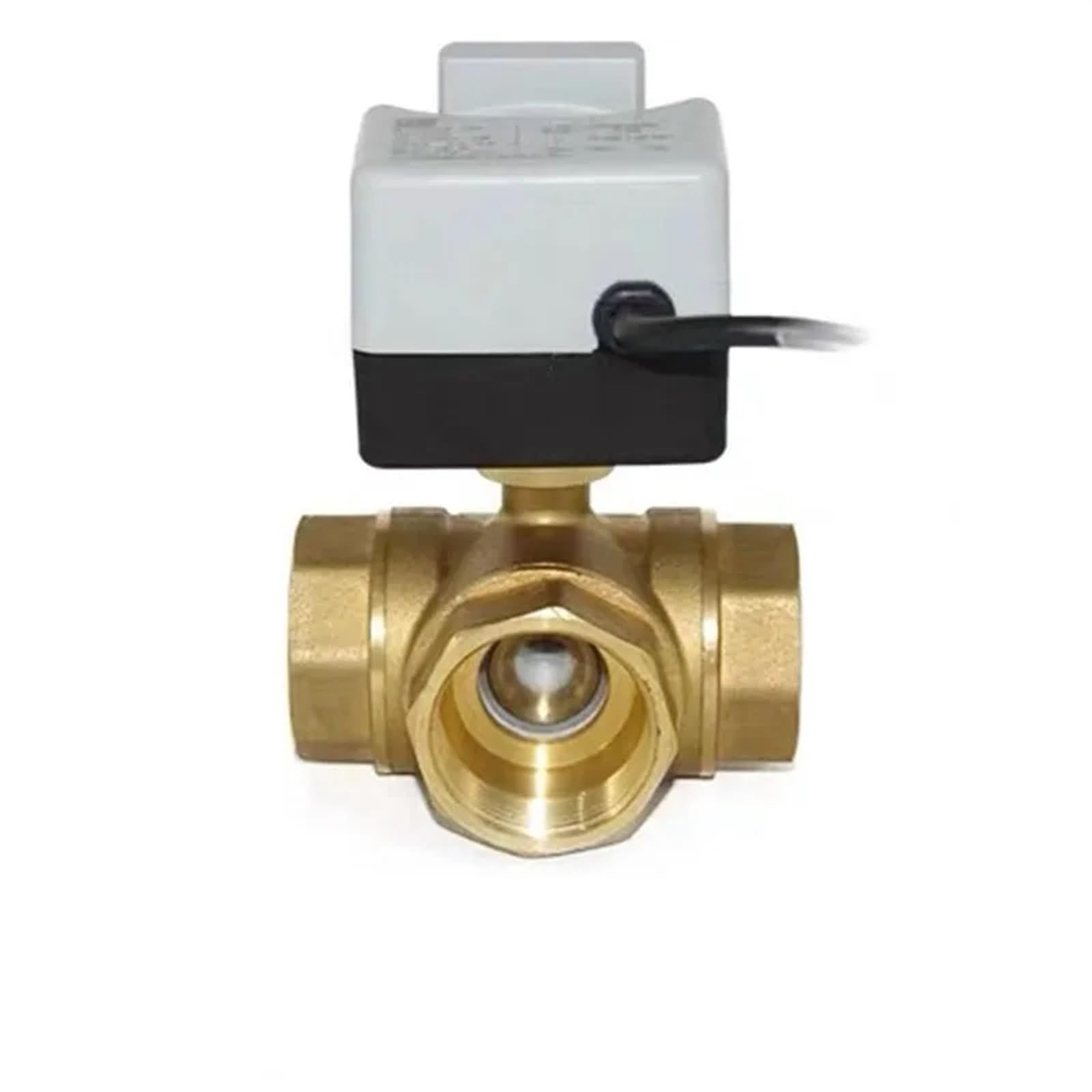 VSPPJYFG 3 Way Motorized Ball Valve Motorized Electric Ball Valve 3 line Two Way Control AC220V DN15 DN20 DN25 DN32 with Manual Switch(DN15)