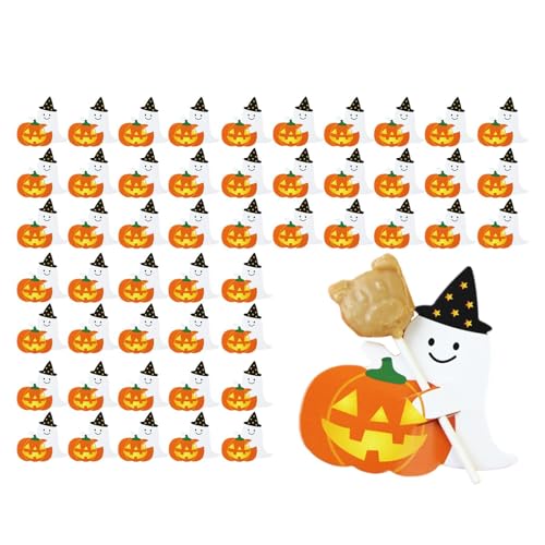 demaxiyad - Tarjetas portabones para Halloween, Soporte Fantasma Calabaza para Caramelos, envases de chuquetes 50 Piezas para niñas, niños, decoración de cumpleaños, Fiesta