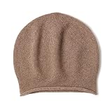 YUONNY Damen 100% Kaschmir Beanie Mütze, Frauen Gerollte Rand Strickmütze Casual Hut, Herbst Winter Weiche Warme Schädel Mütze, Stilvoll Chic Cuffed Beanie Hüte für Outdoor Sport Ski Geschenk Curry