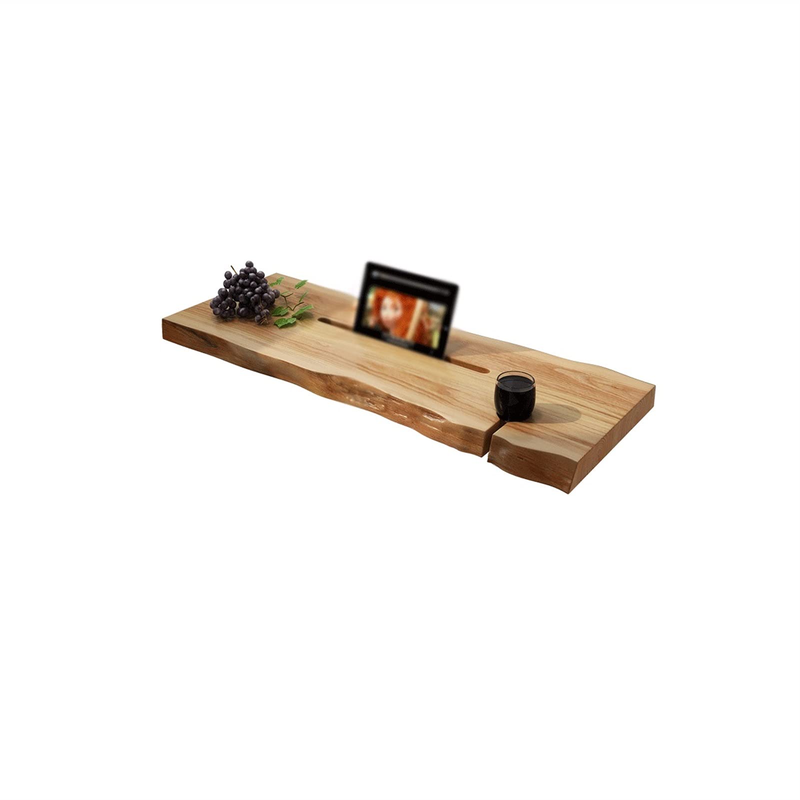 MYUYEE Bath Tray Solid Wood Bathtub Tray Holder Tub Shelf For Reading With Wine Holder, Bath And Bed Tray Storage Shelf, 80 * 25 * 5Cm/31.4×9.8×1.9 Inch