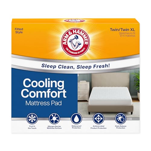 Arm & Hammer Cooling Comfort Mattress Pad, Waterproof, Twin/Twin XL