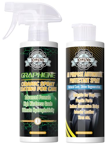 Kingvo Ceramic Spray Coating for Cars, Car Leather Conditioner Automotive Clear Coat Detail Spray Polishing Kit Leather Care Products