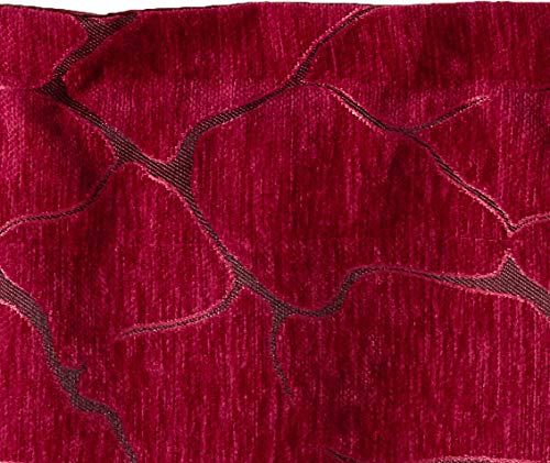 Violet Linen Milano Arts Artistic Design Decorative Window Treatment Rod Pocket Curtain Valance, 60\" X 18\", Burgundy