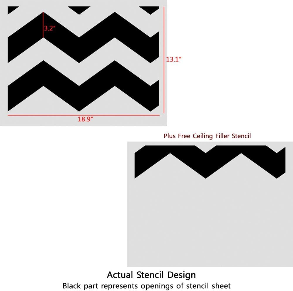 Allover Wall Stencil - Reusable Template for DIY Decor (Chevron Allover Wall Stencil)