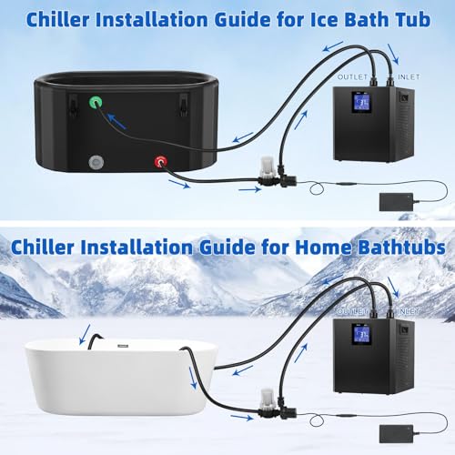 Ice Bath Chiller, Cold Plunge Tub Water Chiller with 1/3HP Compressor, 87 Gallon Ice Bath Water Chillers with LED Display, Pump, Remote Control for Home and Professional Use Black 11.42 in