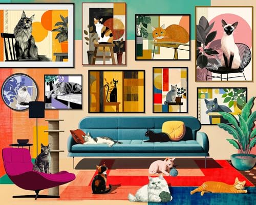 Springbok Mid-Century Cats 1000 Piece Jigsaw Puzzle for Adults