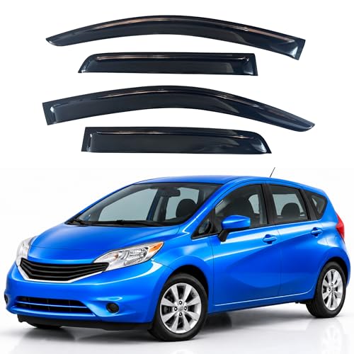 Image of IG Window Visors Fit for 2014-2019 Nissan Versa Note Hatchback, Out-Channel Rain Guards Vent Wind Deflectors 4PC, Car Accessories for 14-19 Versa Note (Hatchback Only)