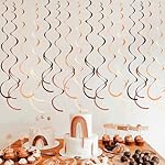 36 Pcs Brown Hanging Swirl Decorations Ombre Cream Tan Brown Felt Swirl Streamer Spiral Ceiling Garland for Boho Neutral Safari Woodland Rustic Cowboy Western Teddy Bear Birthday Baby Shower Wedding - Image 5
