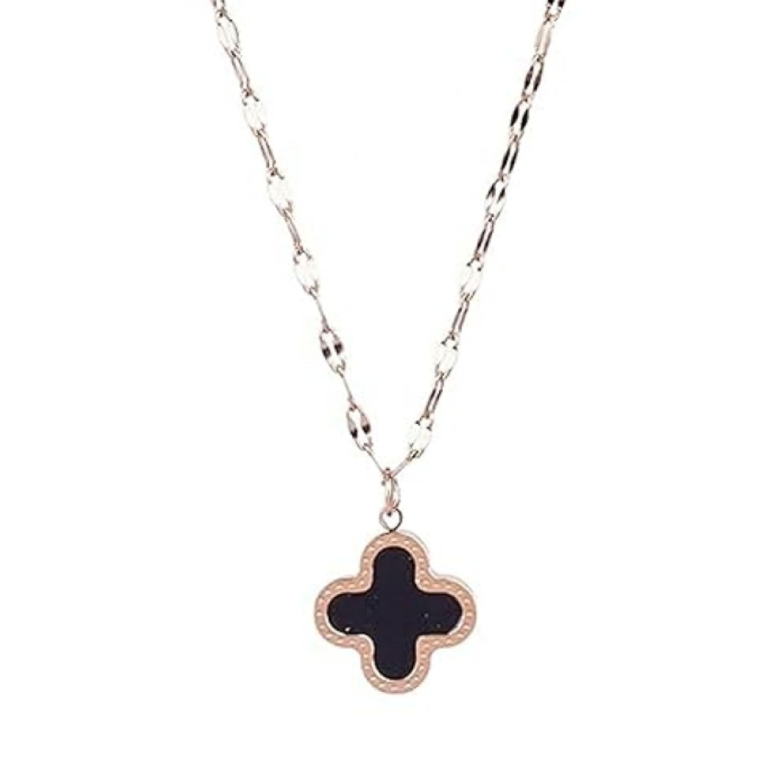 SALTYAnti Tarnish Clover Pendant Necklace for Women | Stylish Locket Chain | Latest Fashion Jewellery Accessories for Girls | Minimal Jewelry | Ideal for Gifting