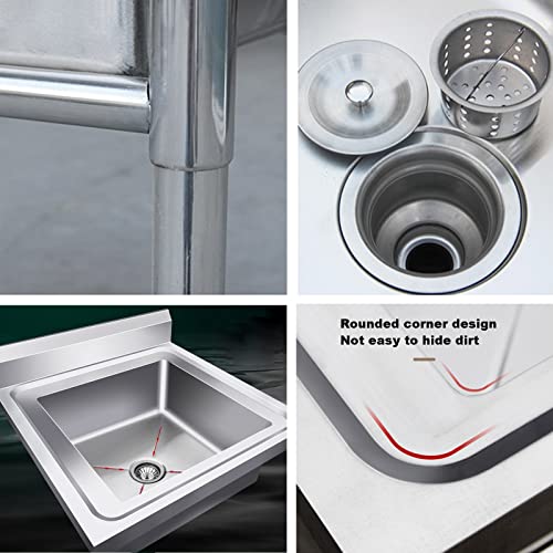 Évier de cuisine de type industriel en acier inoxydable 304 avec robinet - 5