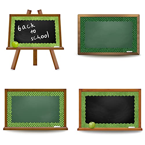Image of Whaline 69 Ft St. Patrick's Day Glitter Bulletin Board Borders 5 Designs Shine Green Shamrock Clover Stripe Dot Border Trim Bulletin Board Stickers for Classroom Office Irish Party Decor