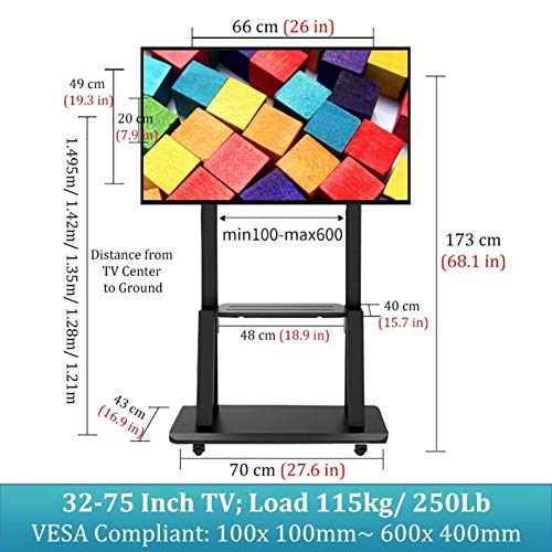 Soporte móvil para TV de 32 a 75 pulgadas con ruedas miniatura 2