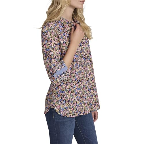 Image of Nautica Women's Button Front Long Sleeve Roll Tab Shirt