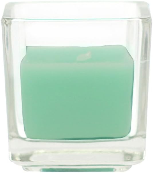 Zest Candle CVZ-037_8 96-Piece Square Glass Votive Candle, Aqua