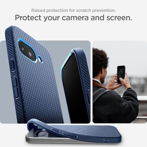 Image of Spigen Liquid Air Back Cover Case for Pixel 9a, Durable Protection, Air Cushion Technology - TPU | Navy Blue