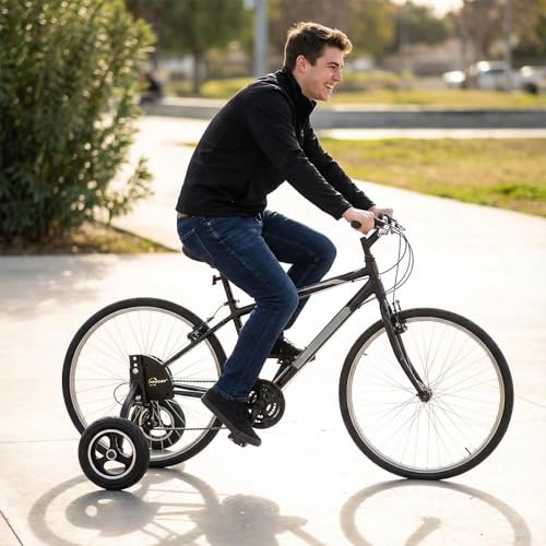 HUASION Adult Training Wheels with Stabilizers Kits, Fit 24 Inch to 29 Inch, for Quick-Release, Electric, 700C & Variable Speeds Bikes, Bike Stabilizer Support 220lbs