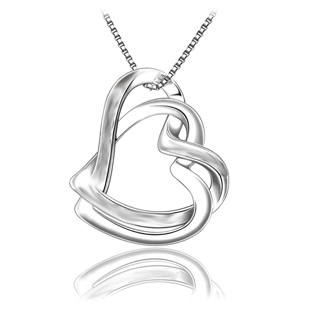 HAISWET925 Sterling Silver Cross Heart Elegant Necklace Pendant