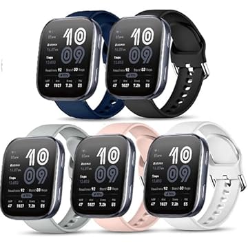 Xininyia Compatível com pulseiras de relógio Amazfit Bip 6, pulseiras de substituição de liberação rápida de silicone macio (pacote com 5)