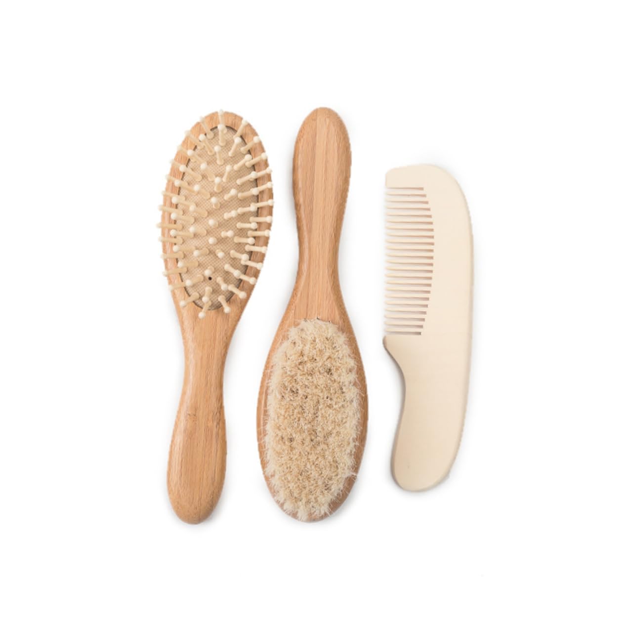 Didiseaon Juego de 2 Cepillos para El Cabello para Bebés Kit de Cuidado para Bebés Cepillo para La para La Piel del Bebé 3 Piezas
