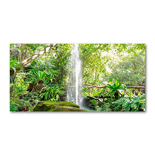 Dosseret en verre trempé 120x60 cm vert paysage de chute d'eau pour cuisine Tulup